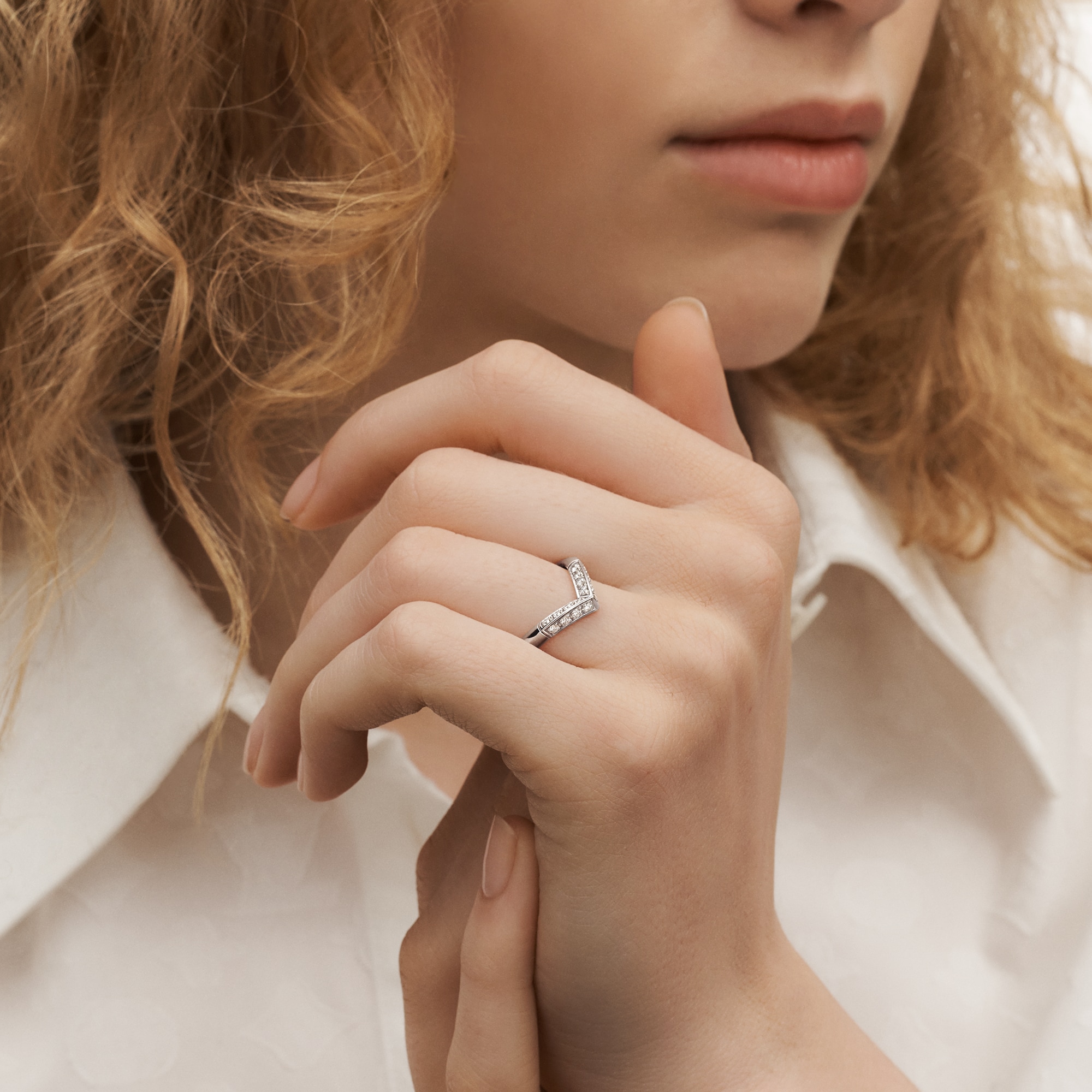 ルイヴィトン LV ダイヤモンド リング V ピンクゴールド LV